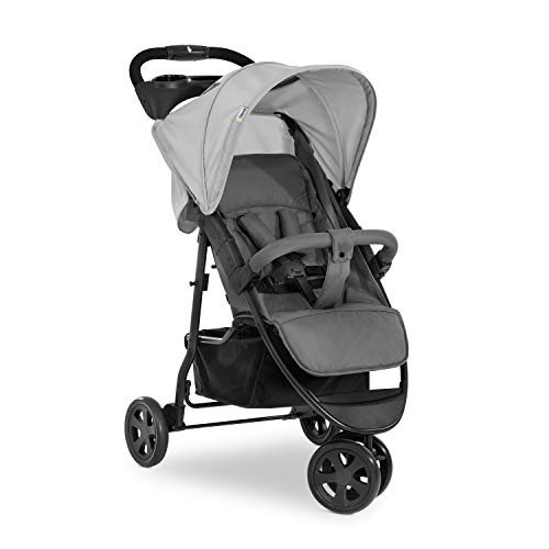 hauck Buggy Citi Neo 3 mit Getränkehalter, Einhändig Klein Faltbar, für Kinder ab Geburt bis 22 kg mit Liegefunktion, Tasche im Verdeck, XL Korb bis 3 kg (Grey)