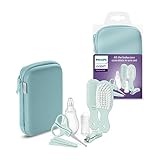 Philips Avent Babypflege-Set – Starter-Set mit 9 Zubehörteilen: Nagelknipser, Schere, 3 Nagelfeilen, Kamm, Haarbürste, Nasensauger und Fingerzahnbürste (Modell SCH401/00)