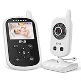 GHB Babyphone mit Kamera Video Baby Monitor 2,4 GHz Gegensprechfunktion ECO Modus Nachtsicht Temperatursensor Schlaflieder Lange Akkulaufzeit, 480p