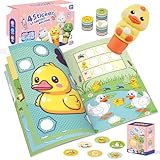 Plunack Aufkleberstempel, 24-Seitiger Aktivitätenblock, 300 Sticker, Fidget Toys Bastelspielzeug, Reisespielzeug für Kinder ab 3 4 5 6 7 Jahren - Ente