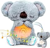 Schlummer Koala mit Herzschlag, Schlummer Otter Kuscheltier, Koala Kuscheltier Kinder Spielzeug, Schlafotter Baby Geschenke, Einschlafhilfe Plüschtier, Lindern Baby Angstlinderung