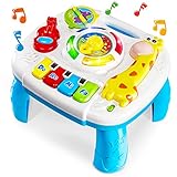 HERSITY Spieltisch Baby Spielzeug, Musik Lerntisch Aktivität Tisch, Activity Table Musikspielzeug Geschenk für Kinder 1 Jahr Kinderspielzeug ab 18 Monaten